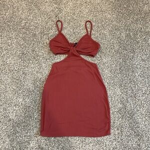 WINDSOR Ribbed Mini Cutout Dress